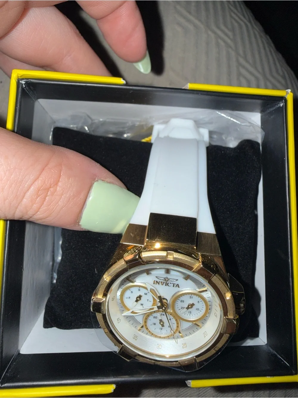Invicta Men’s Gold & White Chronograph Watch